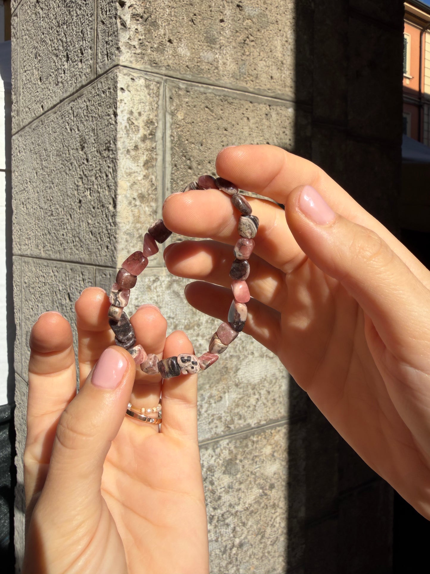 Bracciale in burattate di Rodocrosite