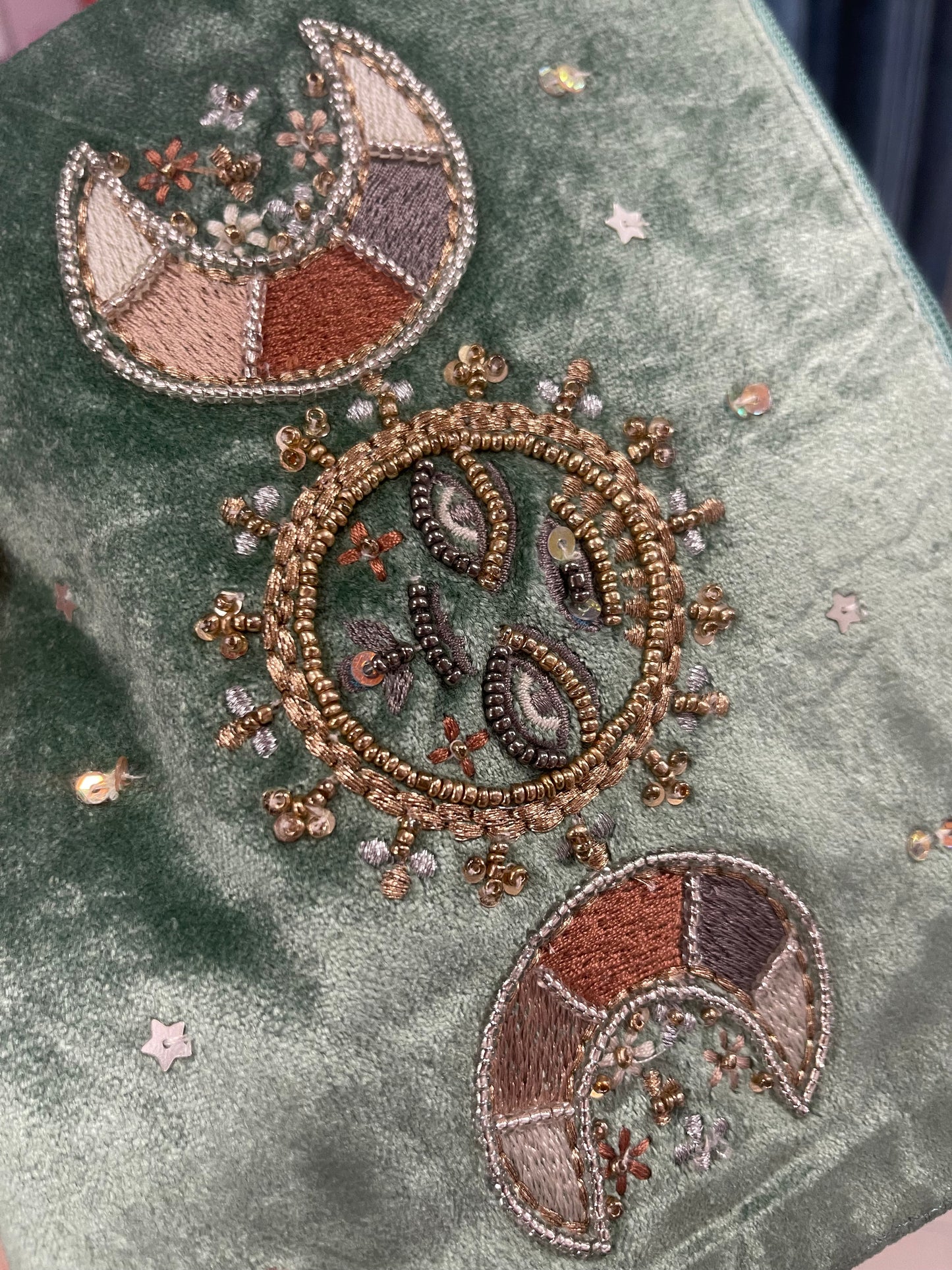 Pochette in velluto - Sole e Luna