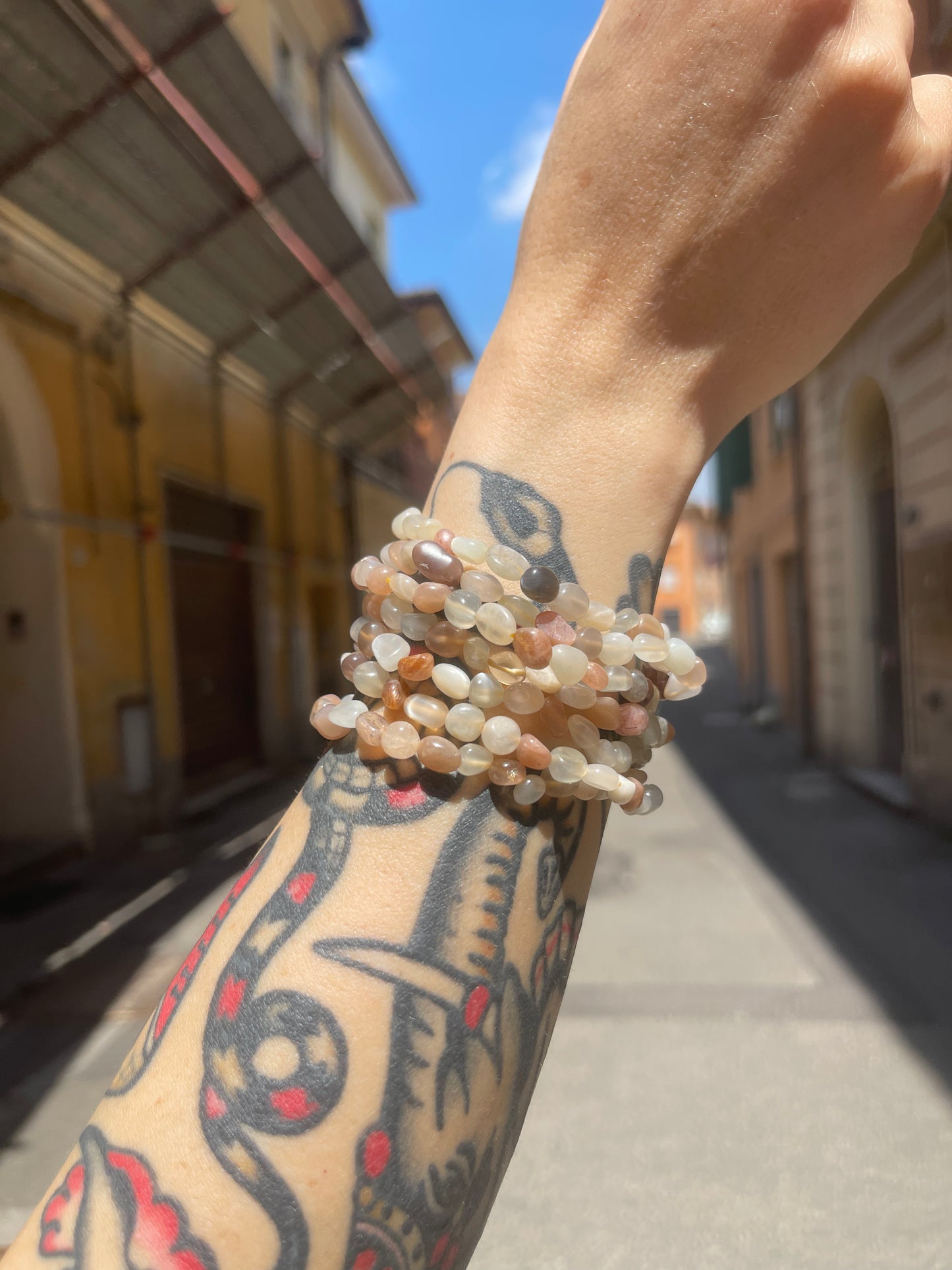 Bracciale in burattate di Moonstone