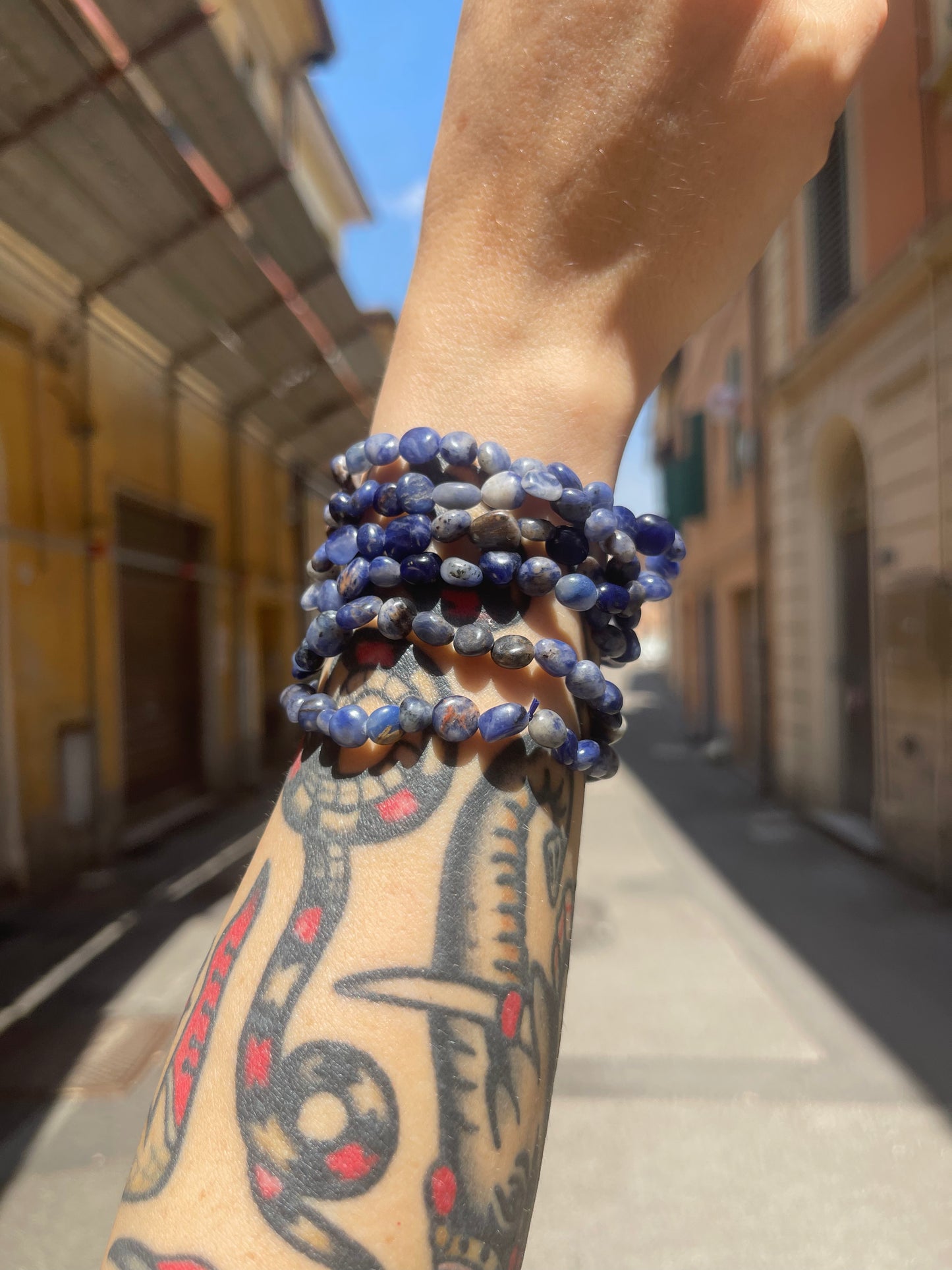 Bracciale in burattate di Sodalite