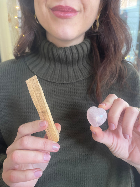 Palo Santo del Perù e Cuore di Quarzo Rosa