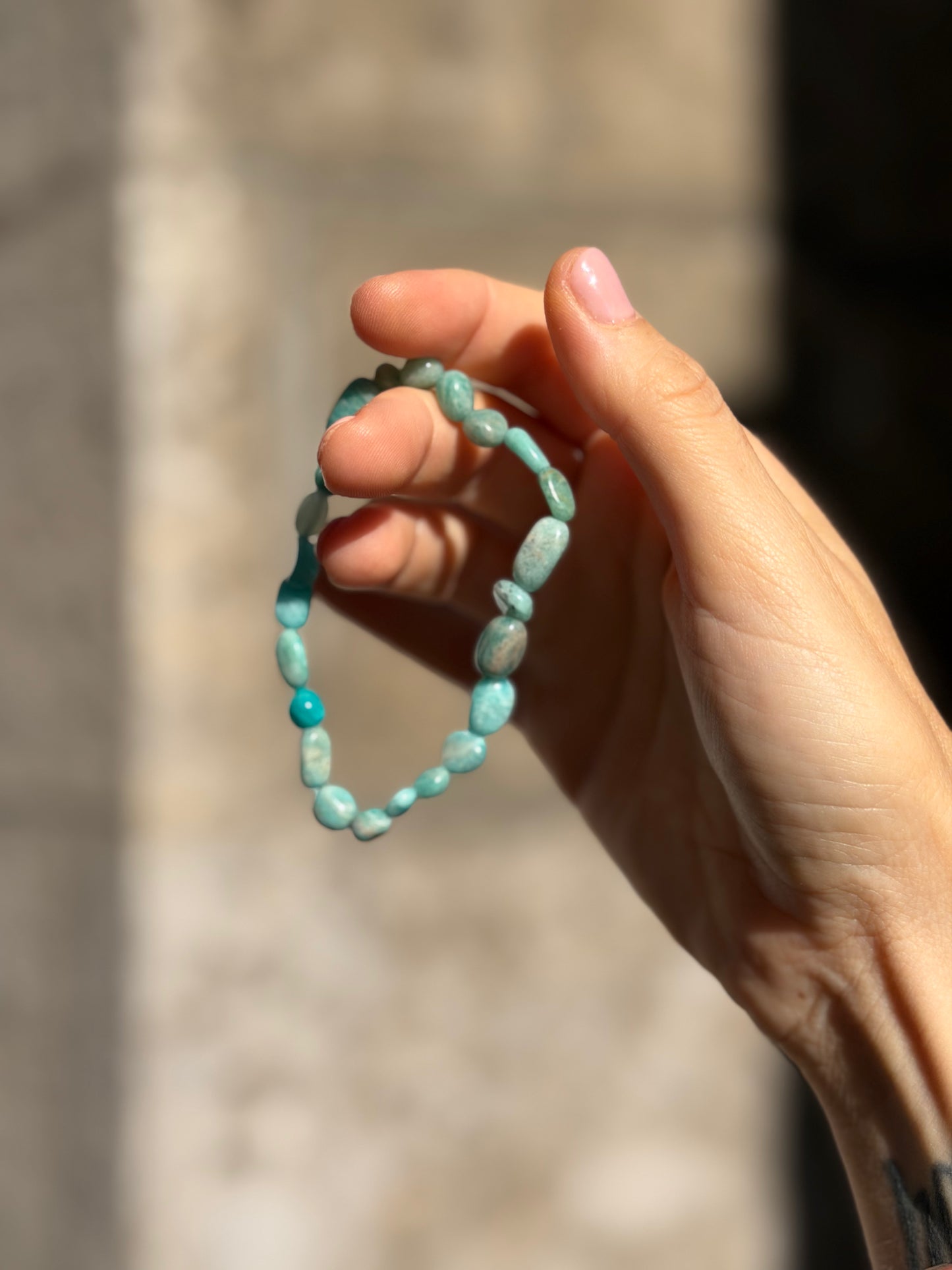 Bracciale in burattate di Amazzonite