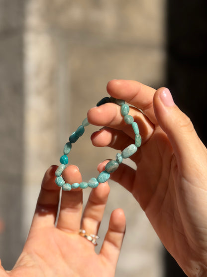 Bracciale in burattate di Amazzonite