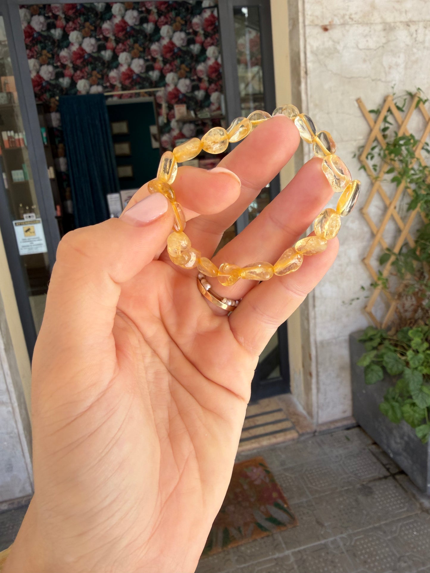 Bracciale in burattate di Citrino