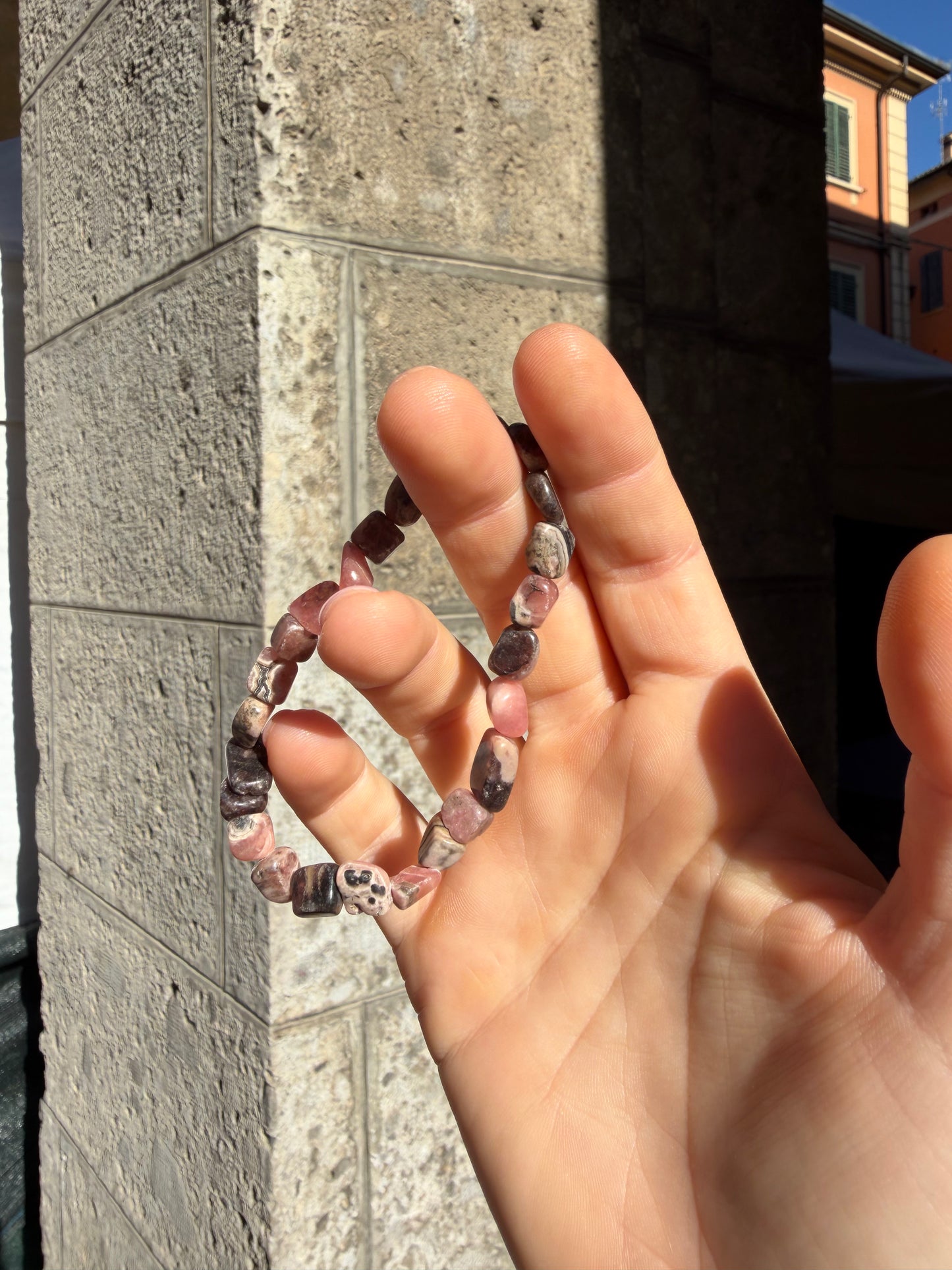 Bracciale in burattate di Rodocrosite