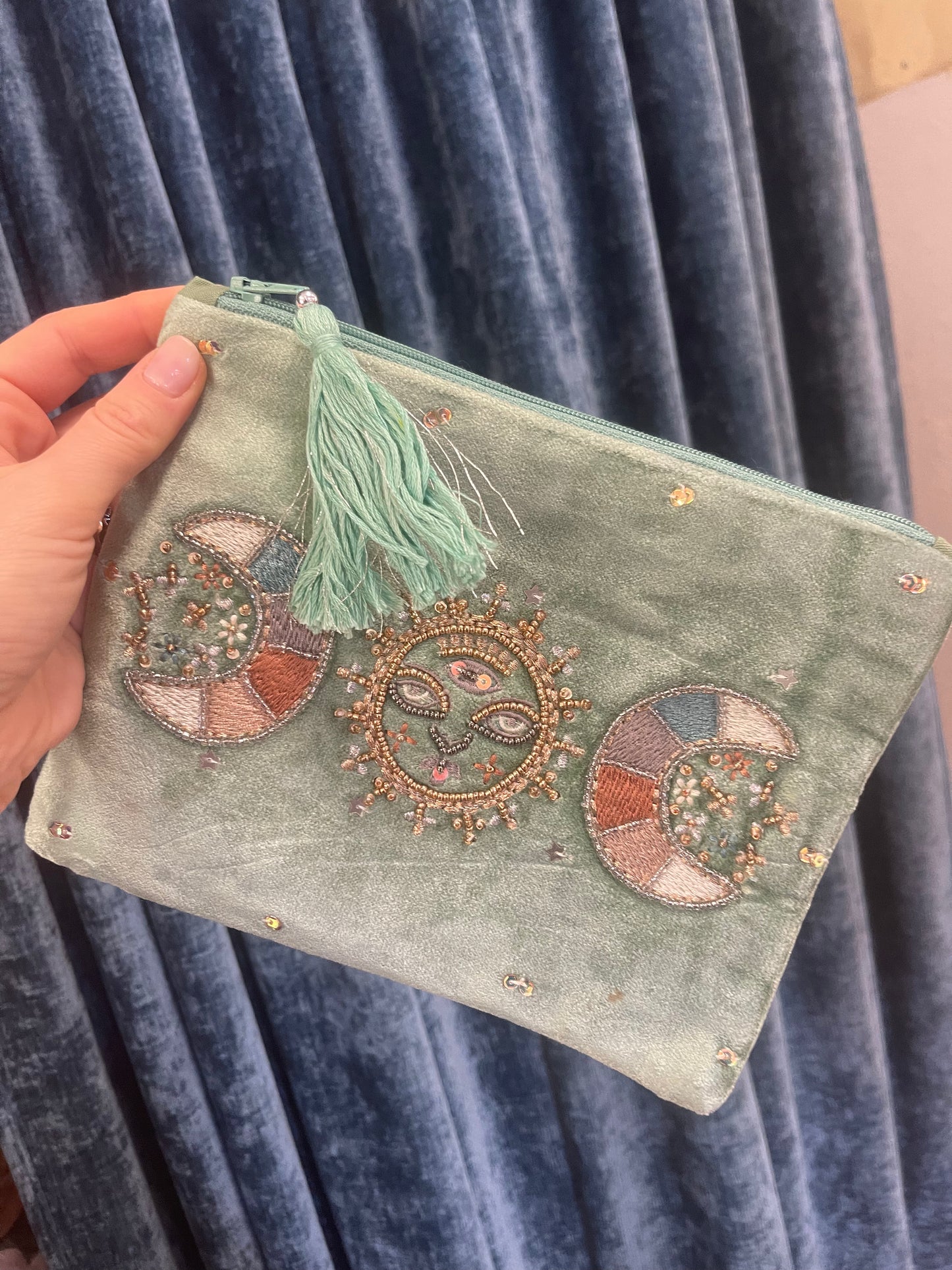 Pochette in velluto - Sole e Luna