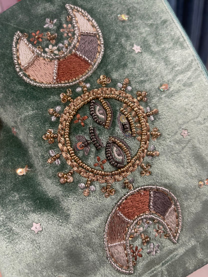Pochette in velluto - Sole e Luna