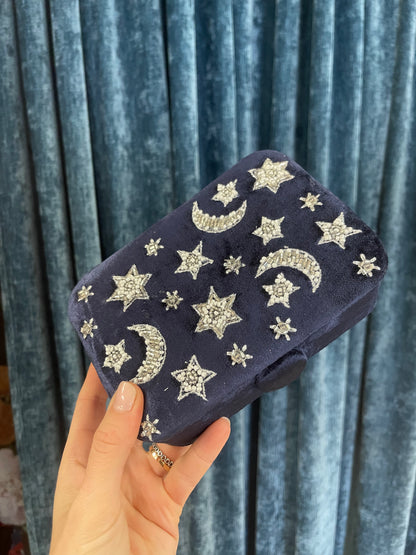 Bauletto in velluto - Luna e Stelle