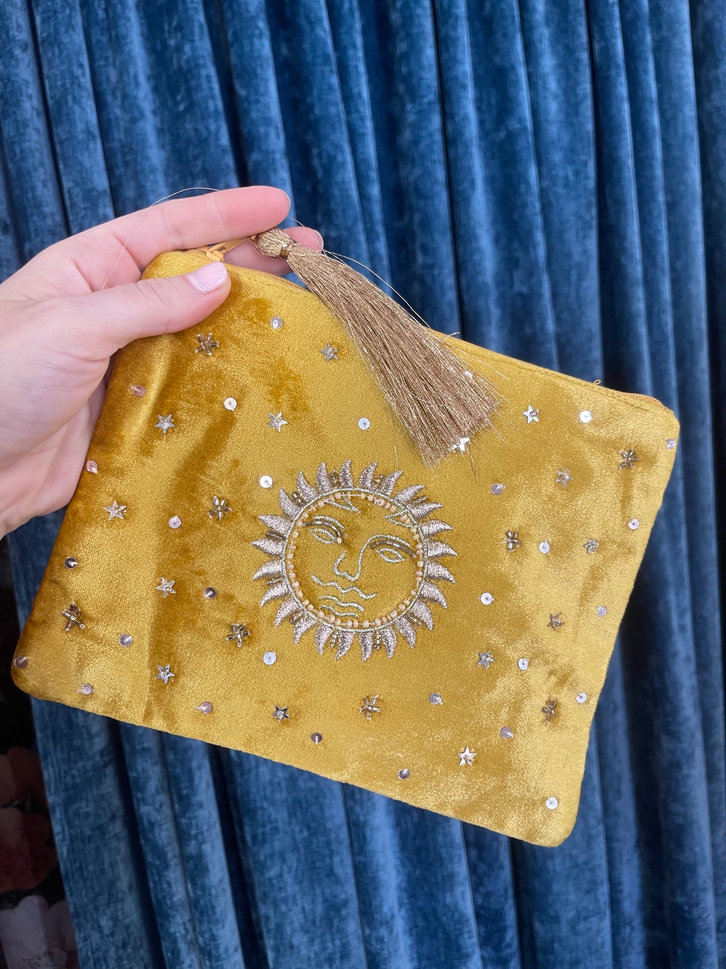 Pochette in velluto - Sole