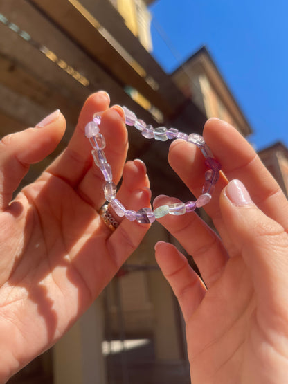 Bracciale in burattate di Fluorite