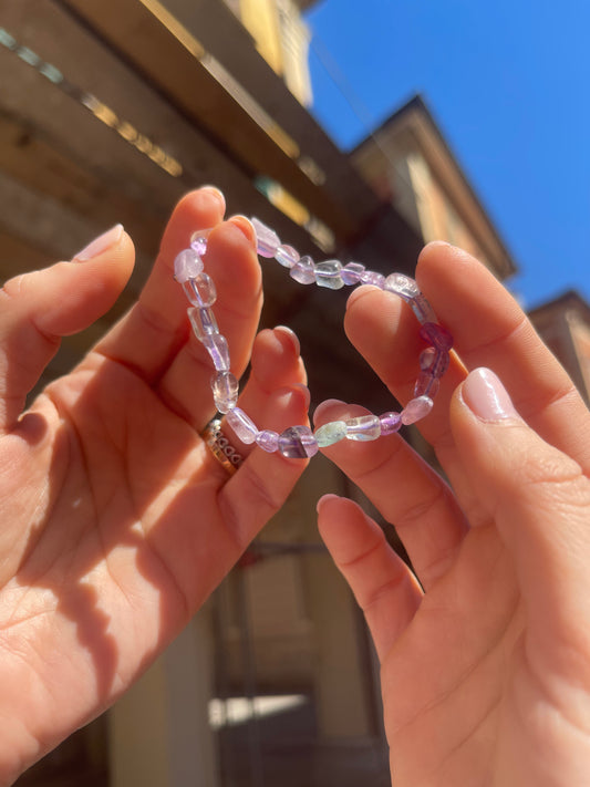 Bracciale in burattate di Fluorite