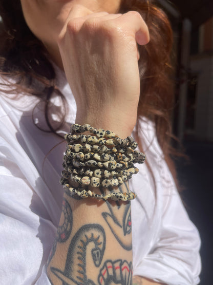 Bracciale in burattate di Diaspro Dalmata