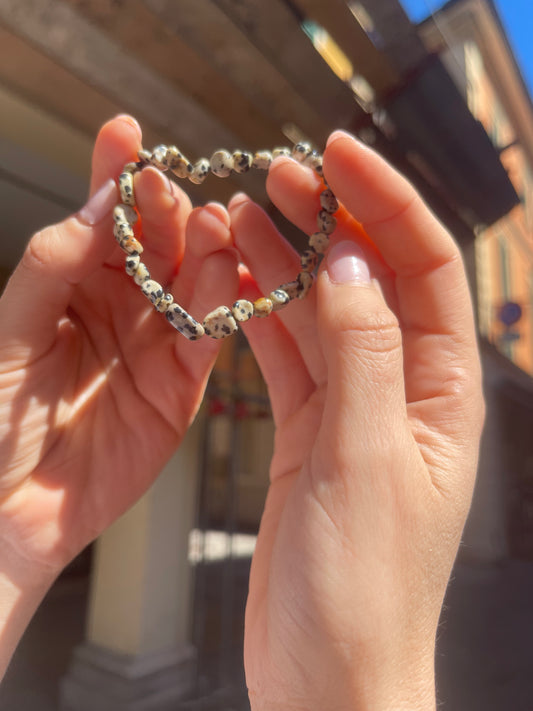 Bracciale in burattate di Diaspro Dalmata