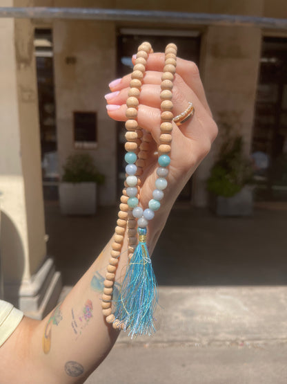 Mala Tulsi/Amazzonite/Angelite