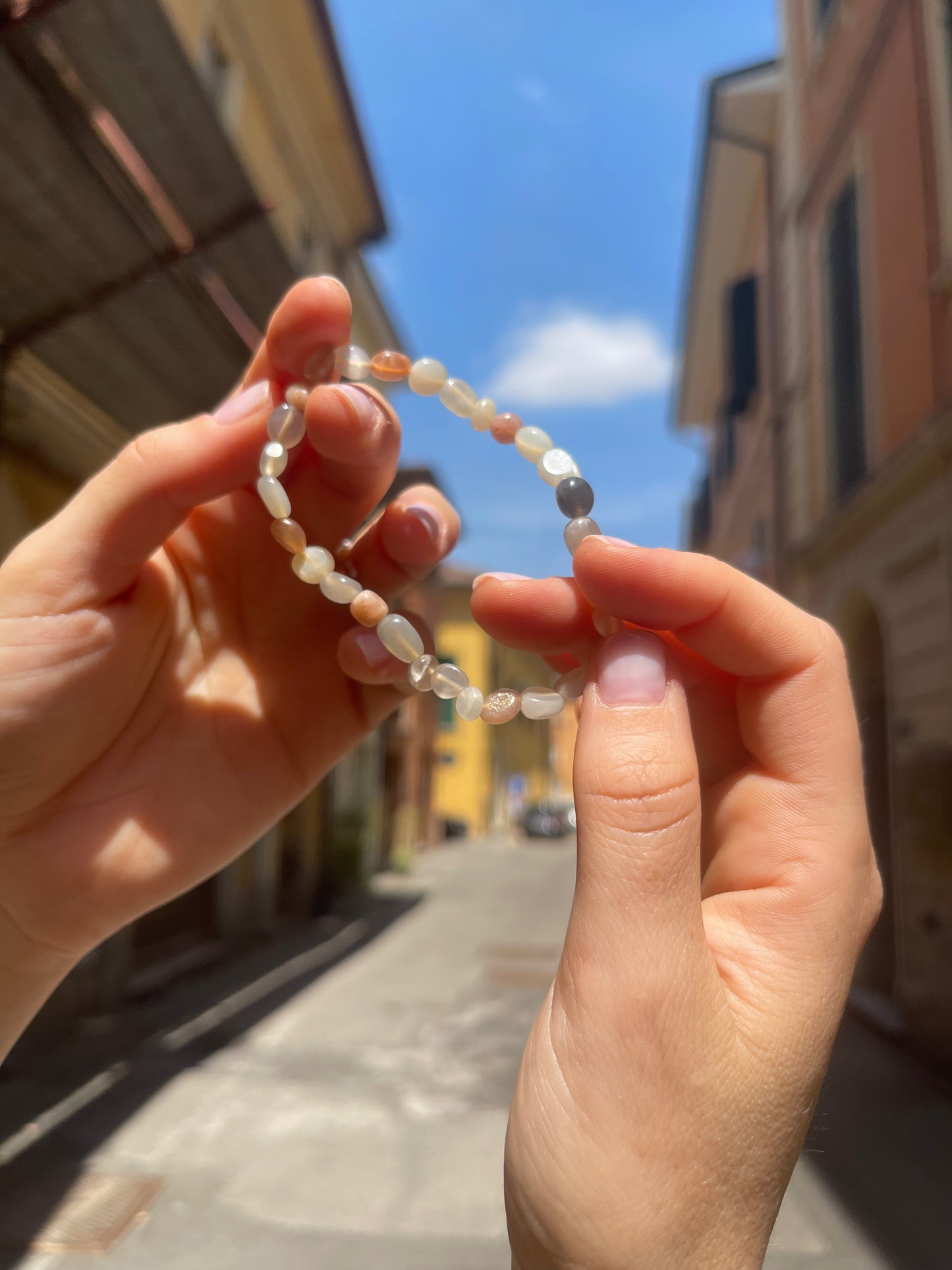 Bracciale in burattate di Moonstone
