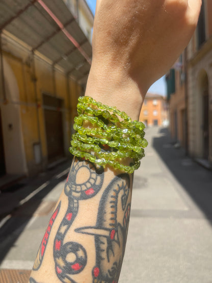 Bracciale in burattate di Peridoto
