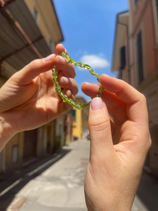 Bracciale in burattate di Peridoto