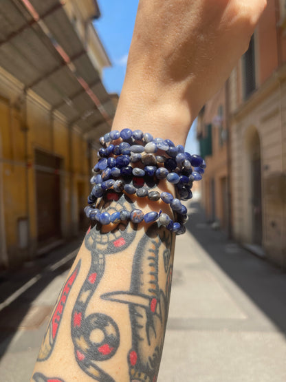 Bracciale in burattate di Sodalite