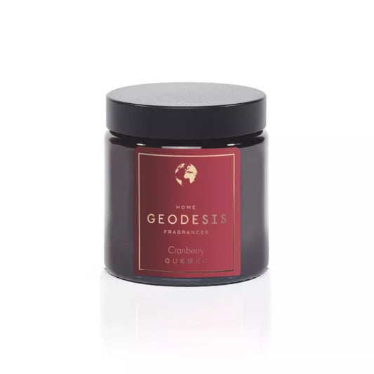Geodesis Cranberry – candela profumata natalizia da 90 g in vasetto con coperchio, edizione limitata.