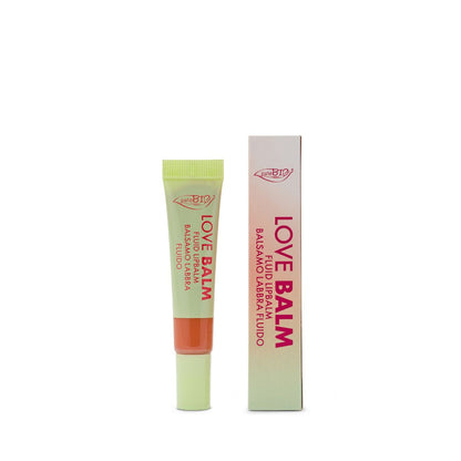 puroBIO Love Balm Fluid Lipbalm 02 Albicocca – balsamo labbra fluido con riflessi aranciati e finish glossy
