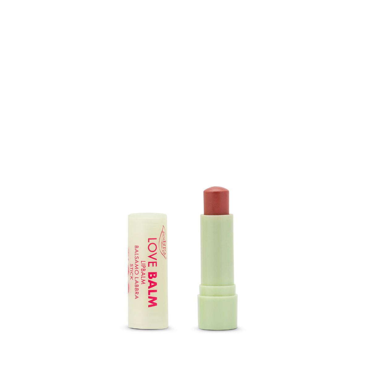 puroBIO Love Balm Stick Lipbalm 01 Malva – balsamo labbra rosa freddo con delicata perlescenza
