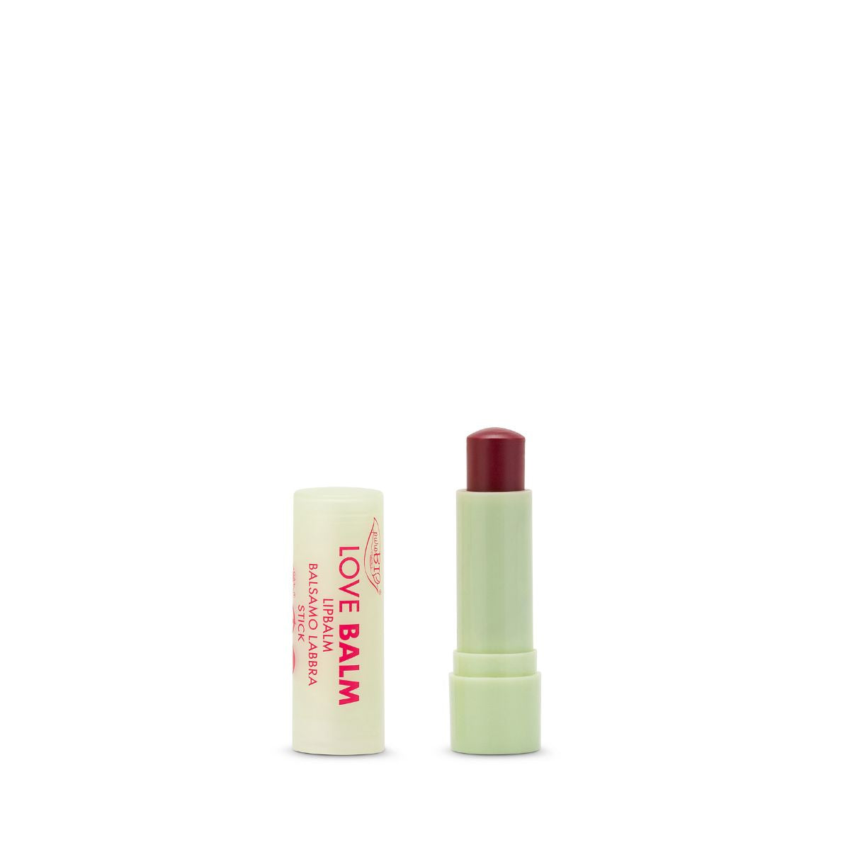 puroBIO Love Balm Stick Lipbalm 03 Mora – balsamo labbra color vinaccia in formato stick