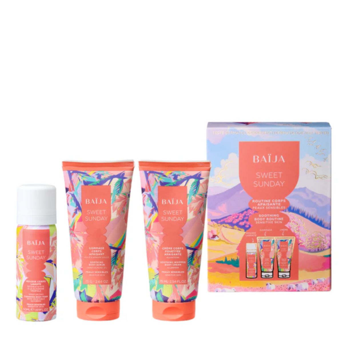 Baïja Sweet Sunday Body Ritual Gift Set alla mandorla con mousse doccia, gommage e crema corpo